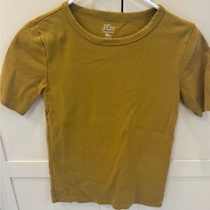 J. Crew Short Sleeve Crewneck Tee in Mustard Green
